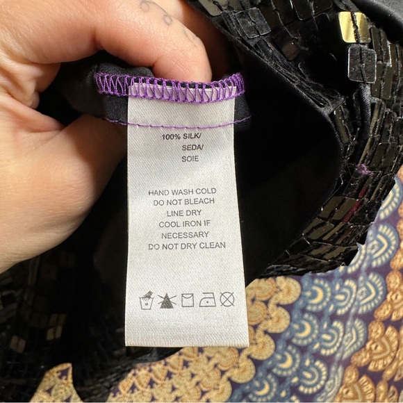 Kenzie cocktail dress colour blocking shiny & sequins - Picture 6 of 9